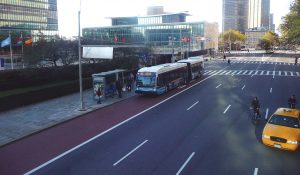 A M15 SBS bus arriving at the United Nations’ Station.