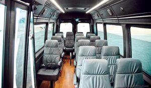 The Meridian Sprinter product features 12 standard floor plans, which the company can outfit with up to 140 legal seating configurations and 110 option-content selections.