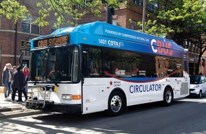CBUS, a circulator system named for the city’s favorite nickname, now serves downtown Columbus and adjacent neighborhoods. 