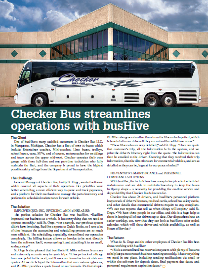 Checker Bus streamlines operations with busHive