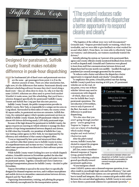 Designed for paratransit, Suffolk County Transit makes notable difference in peak-hour dispatching