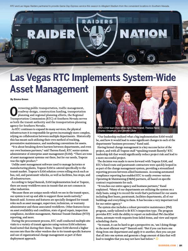 Las Vegas RTC Implements System-Wide Asset Manmagement