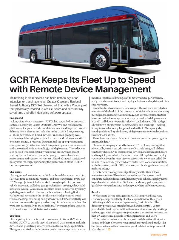 GCRTA Keeps Its Fleet Up to Speed with Remote Device Management